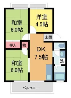 ハイツ椿園II【1階】の間取り