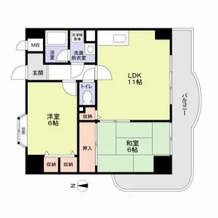 フローリッシュ北田【8階】の間取り