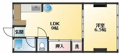 大和川マンション1号館【2階】の間取り