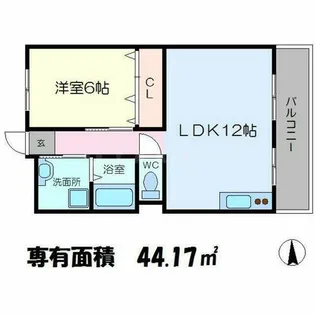 第1マンション寺直【9階】の間取り