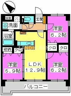 サン・ビオ空港通り【7階】の間取り