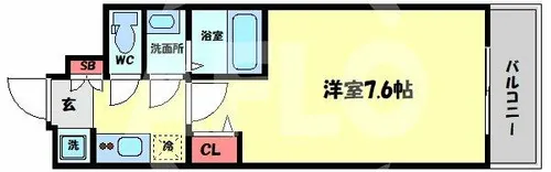 エグゼ天神橋【6階】の間取り