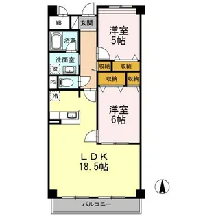 ボナール南武庫之荘【1階】の間取り
