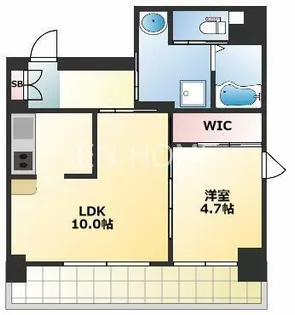 SunSunなんば弐番館【12階】の間取り