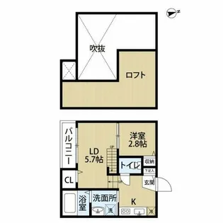 Cielo Garden 折立【2階】の間取り