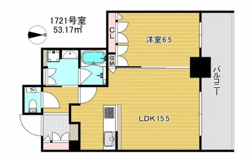 グランドメゾン新梅田タワー THE CLUB RESIDENCE【17階】の間取り