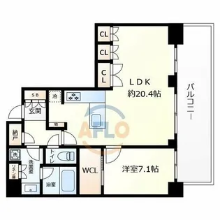 グランドメゾン新梅田タワー THE CLUB RESIDENCE【44階】の間取り