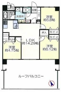 ライオンズマンション香椎宮参道第二【304号室】の間取り