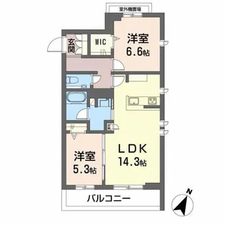 シャーメゾンガーデンズ芦屋浜町【309号室】の間取り