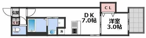ハーモニーテラス杭全Ⅱ【1階】の間取り