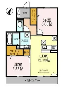サニーコート粟津【2階】の間取り