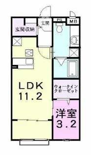 ハートベイルC【1階】の間取り