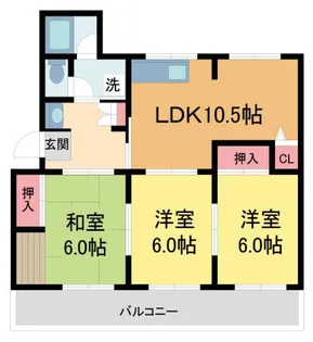 中山五月台住宅23号棟【4階】の間取り