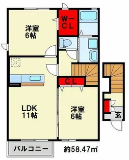 コスモス I【202号室】の間取り