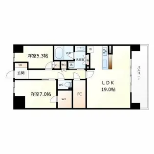 大阪ベイレジデンス【14階】の間取り