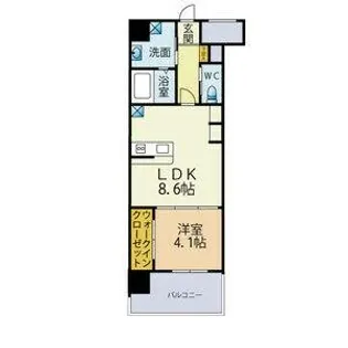 ブレス唐人町駅前【8階】の間取り