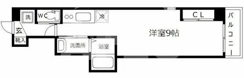 ビガーポリス369天神橋三丁目Ⅱアルチェ【9階】の間取り