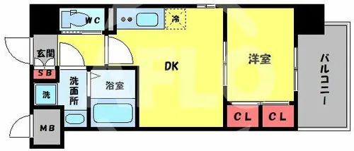 プライマル南森町【7階】の間取り