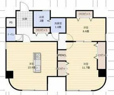 フローレスタナベ【2階】の間取り