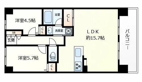 ライオンズマンション新梅田第2【5階】の間取り