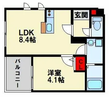 レヴァレント黒崎【2階】の間取り