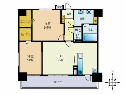 ルミエール箱崎駅前【501号室】の間取り