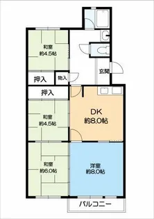 上高丸住宅1号棟【4階】の間取り