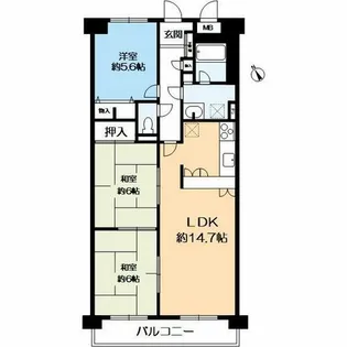 パル明石魚住スカイマンション【4階】の間取り