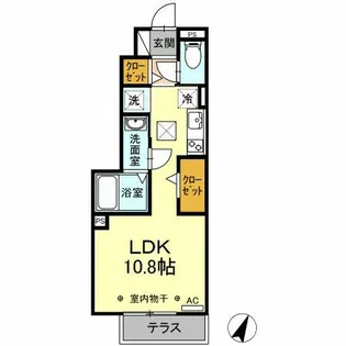 アルカンシエル B【101号室】の間取り
