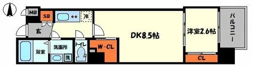 ソルテラス難波NEO【14階】の間取り