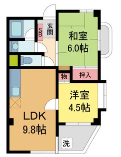 西宮パールハイツ【2階】の間取り