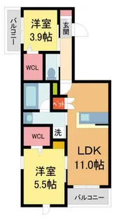 フォレスト西宮北口【301号室】の間取り