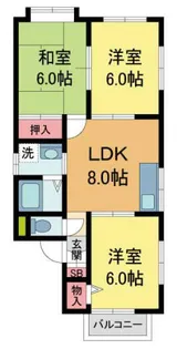 レークサイドIII【2F号室】の間取り