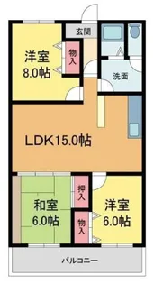 カワモヒル【303号室】の間取り