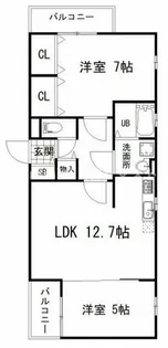 KTIレジデンス天神ノ森【103号室】の間取り