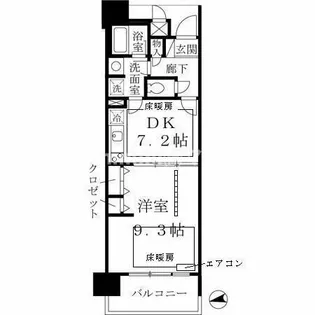 ロイヤルパークスなんば【805号室】の間取り