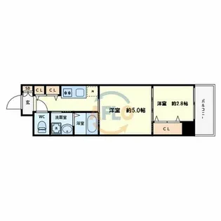 テラ西田辺【4階】の間取り
