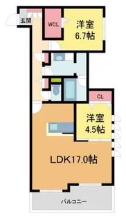 セントリビエ松園町【101号室】の間取り