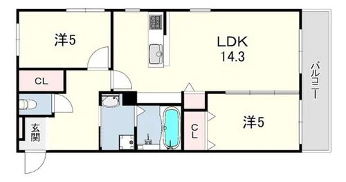 コンフォートプレイス【2階】の間取り