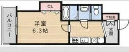 Luxe緑橋【2階】の間取り