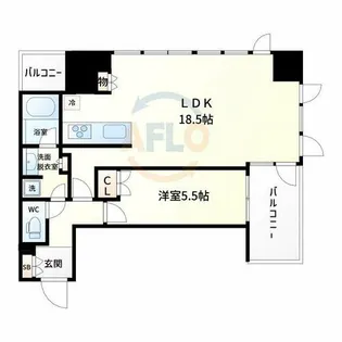 プレサンスレジェンド堺筋本町タワー【6階】の間取り