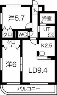 プリミエール山敷230【105号室】の間取り