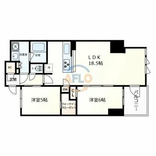 S-RESIDENCE谷町六丁目alo【6階】の間取り