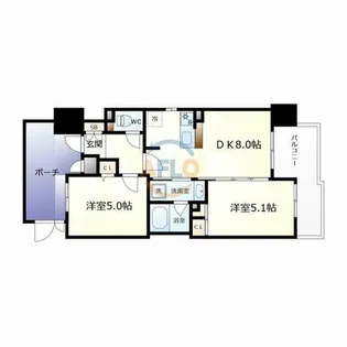 エステムプラザ難波EASTⅡブレスト【10階】の間取り