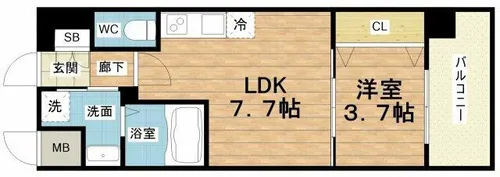 Dimora難波【4階】の間取り
