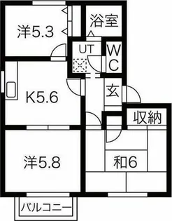 グレース北野C棟【204号室】の間取り