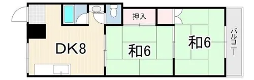 阪山ハイツA棟【2階】の間取り