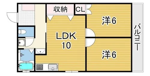 甲子園ハニーマンション【1階】の間取り