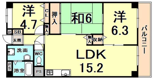 ルノン大森・ドゥ【4階】の間取り