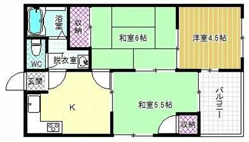阪南グリーンハイツ【4階】の間取り